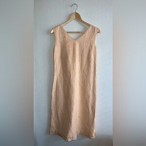 August Silk Yellow Linen Dress | Sleeveless Summer Dress | Size 12